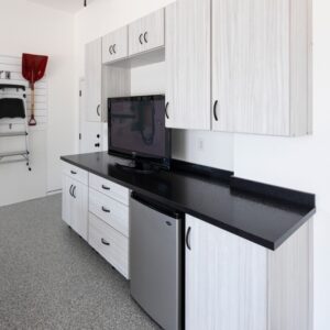 remodeled-garage-with-new-cabinets-and-tv-fargo-nd